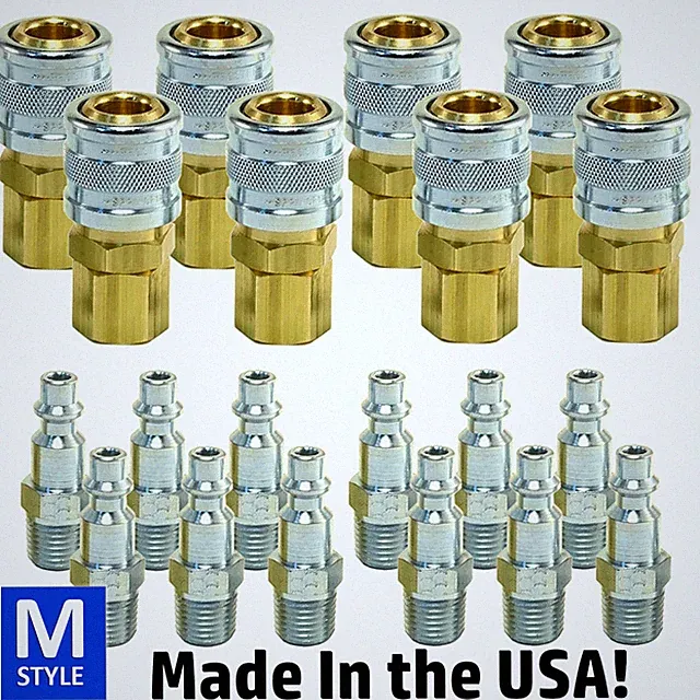 20 pcs Heavy Duty Quick Coupler Air Hose Connector Fittings 1/4 NPT Tools Plug