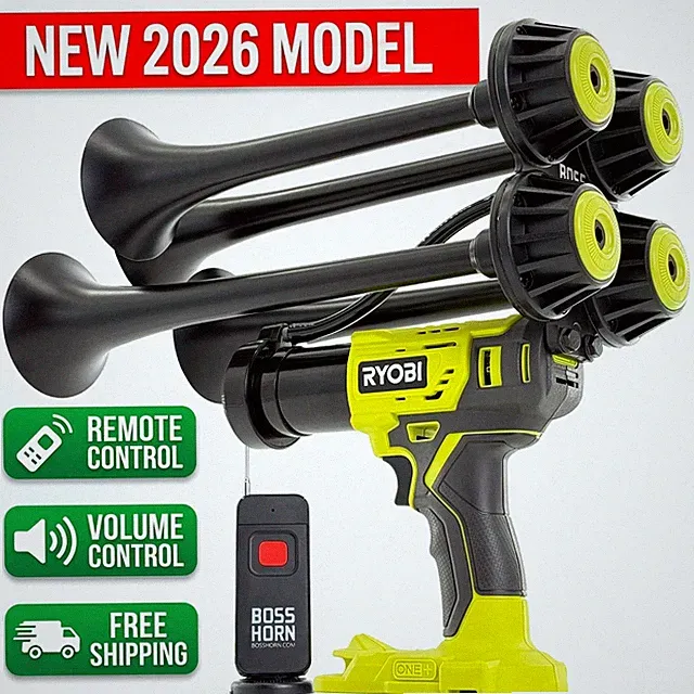 2026 New Ryobi Impact Drill Train Air Horn 20v / Remote / 3 Volume Levels