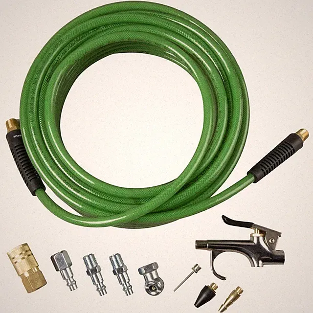 Air Compressor Accessory Kit with 50 Ft x 1/4 Inch Poly Air Hose 10 PCS