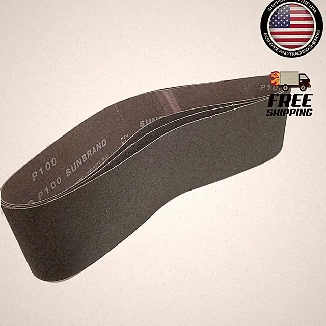 Aluminum Oxide 80 Grit Sanding Belts - 6" x 48" - Ideal for Wood, Metal, Plastic