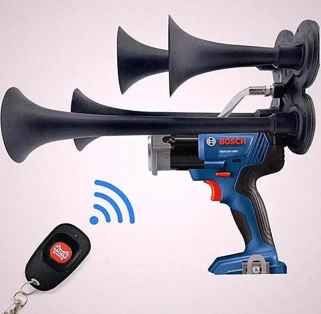Bosch Impact Drill Train Horn with Remote Control - BossHorn: Made in USA
