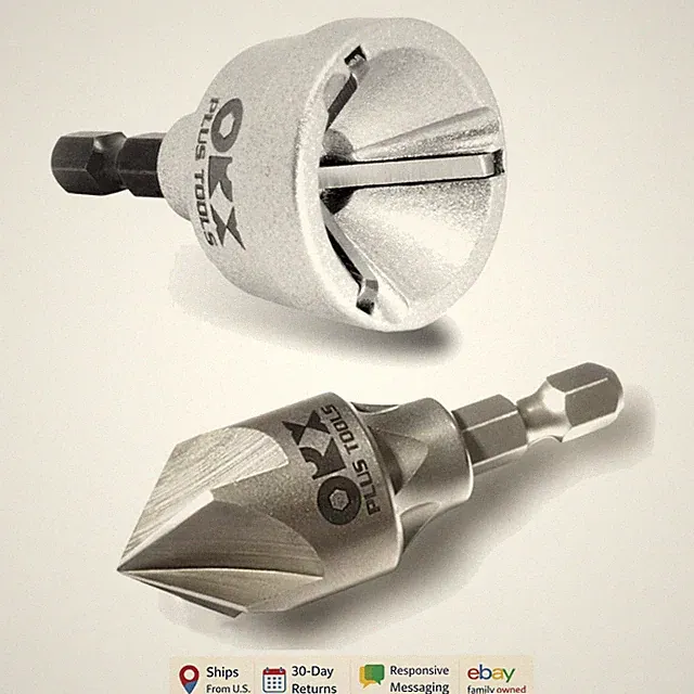 Chamfer Drill Bits for 1/8" to 3/4" Pipes and Rods, 45 Degree Cutting Angle