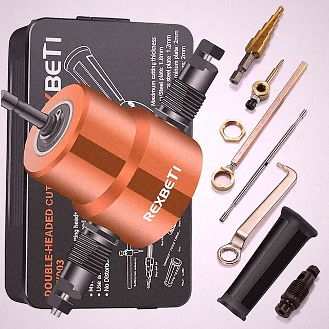 Double Headed Sheet Metal Nibbler Drill Attachment