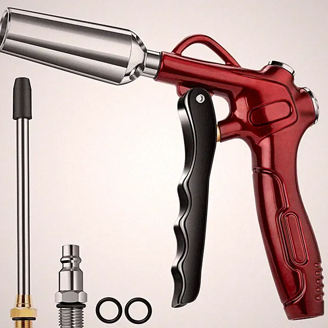 High Volume Air Blow Gun with Powerful Flow Nozzle 4.9" Steel Extension