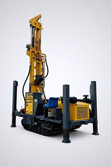 Hydraulic Water Well Drilling Rig 200m Borehole Drill Machine Mud Pump or Air