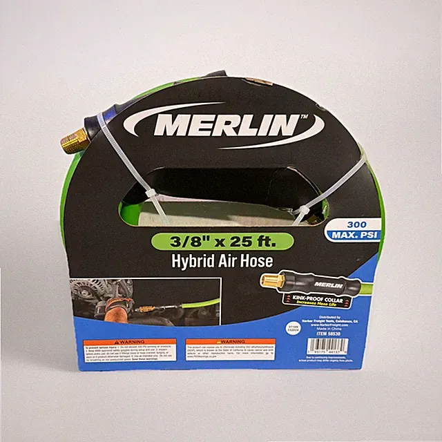 Merlin Hybrid Air Compressor Hose, 3/8" X 25 Ft, 300 psi, 1/4" Thread