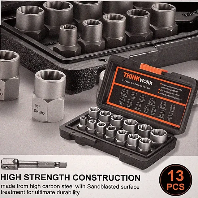 Stripped Fastener Extractor Kit, 3/8" Dr