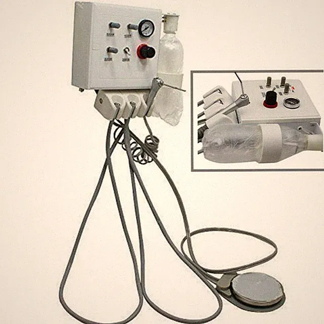 Wall-Mouted Portable Dental Turbine Triplex Work Syringe Unit Air Compressor 2H
